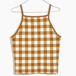 Madewell Gingham Apron Sweater Tank in Small